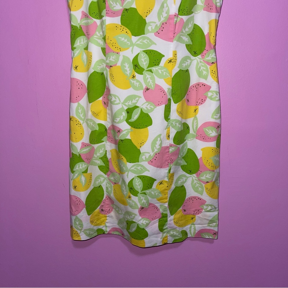 Lilly Pulitzer Mini Dress Women’s Size 4 Vintage Lemon Lime Print 90s - Picture 4 of 8